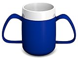 Ornamin 2-Henkel-Becher mit Trink-Trick 140 ml blau (Modell 815) / Spezial-Trinkhilfe, Tremor-Becher