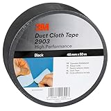 3M Universelles Gewebeklebeband 2903, Duct Tape, Starkes Panzertape, Reparatur Klebeband, Starke Klebkraft, leicht abreißbar, 48mm x 50m, Schwarz - 1 Rolle