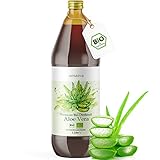 Aloe Vera Saft 100% BIO - Premium Qualität mit 1.200mg Aloverose, kontrolliert und abgefüllt in Deutschland