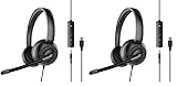 Speedlink METIS USB Stereo-Headset – leichtes Headset kabelgebunden mit Mikrofon und Kabelfernbedienung, USB-A- und 3,5 mm-Klinkenanschluss, Büro und Home-Office, Aufbewahrungstasche, schwarz