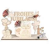 MINISONA Goldene Hochzeit Geschenke,50.Hochzeitstag Geschenke,50 Goldene Hochzeit Deko,Geschenke zum Goldenen Hochzeit,50 Jahrestag für Frau Mann Paare