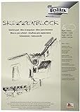 folia 8304 - Skizzenblock, DIN A4, 120 g/qm, weiß, 50 Blatt - hochfeines, weißes Zeichenpapier, chlorfrei