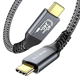 Zertifiziert USB4 Kabel und Thunderbolt 4 Kabel 30cm, 40Gbps USB C Kabel mit 240W PD 3.1 EPR Schnellladung, 8K60Hz 4K144Hz 2K240Hz Videosignalübertragung für Dockingstation, SSD, Laptop, Monitor, Hub