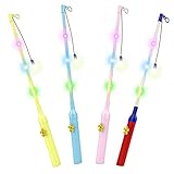 Hianjoo Laternenstab Kinder 50cm mit LED für St Martin, [4 Pack] Mehrfarbige LED Elektronischer Laternenstab für Kinderpartys, Kindergarten, Kostümpartys, Halloween, Weihnachten und Mehr