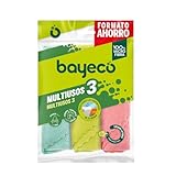 Bayeco - Packung Mehrzwecktücher - 100% Mikrofaser - Alle Oberflächen - Hohe Saugfähigkeit und Oberfläche ohne Streifen oder Fusseln, nur mit Wasser - Packung mit 3 Stück