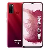 Ulefone Note 10P 128GB + 3GB RAM Smartphone ohne vertrag 4G 6,52 Zoll Android 11 Triple Kameras 8MP 5500mAh Handy ohne vertrag OTG, Face ID Dual SIM/GPS/WiFi Handy Rot