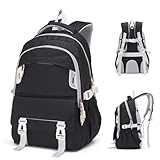 OutSpry Rucksack Damen Herren, 30 L Reiserucksack Ergonomisch 15,6 Zoll Laptoptasche für Arbeit Schule Uni Wanderrucksacke Schulrucksack Daypack, Schwarz