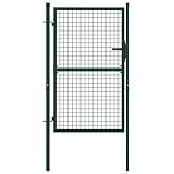 YJKKZQLB Zauntor Stahl 100x125 cm Grün,Gartentore Hohes verzinktes Schmiedeeisen Metall Schwingtor