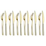 Gold Steak Besteckset 12-Teilig, Premium Edelstahl 6...