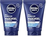 NIVEA MEN Hydrocare Waschgel, feuchtigkeitsspendendes Reinigungsgel für trockene Männerhaut, Gesichtsreinigung mit Aloe Vera und Provitamin B5 (100 ml) (Packung mit 2)