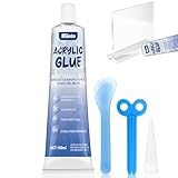 Miioto Acrylglas Kleber, Acrylkleber Transparent, Kunststoff Kleber, Wasserfest, Geeignet Zum Verkleben von PC, ABS, Acryl, Kunststoff, Glas Usw, 100 ML