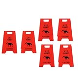 Jenngaoo Katze Erbrochenes Warnschild Kunststoff Mehrfunktional Auffällig Lustig Katzen Erbrechen Warnzeichen für Innenbereich Modell 10 3 x 7 cm 6 Stück Haustier Vorsichtsschild W (Verrotten)