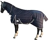 Equitack 210D Stalldecke Pferdedecke Winterdecke mit Hailsteil 200G Füllung Navy 155cm