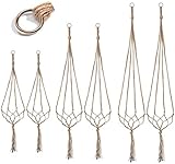 Makramee Pflanzenhänger Halter 6 Packungen Indoor Outdoor Hängekorb Seil Blumentopf Halter Jute-Seil Pflanzen Aufhänger Garten Haus Dekoration