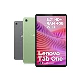 Lenovo Tab One Tablet | 8.7' 1340 x 800 LCD Display | MediaTek Helio G85 | 4GB RAM | 64GB Speicher | Android 14 | Luna Grey | inkl. Folio Case
