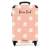 NoBoringSuitcases.com® Reisekoffer 67cm 72L Personalisiert - Großer Hartschalenkoffer mit Rollen, Leichtgewicht Trolley, Koffer Groß für 20kg Gepäck Daisy, In 6 Farben, Koffer für Flugzeug