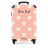 NoBoringSuitcases.com® Reisekoffer 67cm 72L Personalisiert - Großer Hartschalenkoffer mit Rollen, Leichtgewicht Trolley, Koffer Groß für 20kg Gepäck Daisy, In 6 Farben, Koffer für Flugzeug