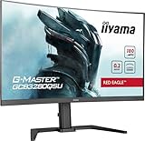 iiyama G-Master Red Eagle GCB3280QSU-B2 Curved 1500R 80cm 31,5“ VA LED Gaming Monitor WQHD HDMI DP USB3.2 0.2ms 180Hz HDR Adaptive Sync Höhenverstellung schwarz