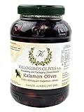 Kalogiros griechische Kalamata Oliven ganz 1x 1 kg – aus Griechenland Kalamon Olive mit Stein eingelegt in Salzlake – Perfekt zu Salaten, Pasta, Pizza, Olivenpasten, Soßen oder zu Brot und Wein