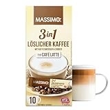 Massimo 3in1 Café Latte 160 Sticks Instant Kaffee á 12,5g, Löslicher Kaffeepulver, Getränkepulver mit löslichem Bohnenkaffee, Zucker und Kaffeeweißer