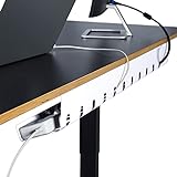 PAMO Kabelkanal Schreibtisch zur einfachen Montage untertisch I inkl. 10x Klett Kabelbinder und Kabel-Clips I Schreibtisch Organizer für Büro/Home Office Tisch durchdachter Kabelhalter