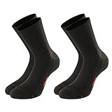 2 PAAR LENZ RUNNING 2.0 Winter Laufsocken Thermosocken Outdoor - Socken 075(42-44,BLACK/GREY - schwarz, grau)