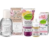 Alverde NATURKOSMETIK 3er-Set Hautpflege: Eau de Parfum TAGTRAUM Naturparfum mit Duftessenzen 100% natürlichen Ursprungs (50 ml) + Handcreme 2in1 REPAIR (75 ml) + Gesichtsöl WILDROSE (15 ml), 140 ml