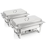 Mahlzeit Chafing Dish Profi Set Toulouse, 2X Edelstahl Warmhaltebehälter, 15-tlg Speisewärmer, Wärmebehälter, Rechaud, Chafing dishes, Speisenwärmer, für Catering, Buffet und Party