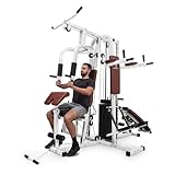 Klarfit Ultimate Gym 9000 Kraftstation, 7-in-1 Fitness Station, Fitnessgeräte für Zuhause, Multi Gym mit Brust- & Beinpresse, Latzugmaschine, Curl Stations, Schrägbank, Dip Bar & Stepper, Sport Gerät