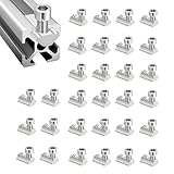 HXJDAM 30 Stück Nutensteine M5 Nut 8, T Nutsteine 30-Serie Aluprofil 30x30 Vernickeltem Kohlenstoffstahl Gleitmutter mit Federkugel für Alu C Profil 3D Drucker CNC Europanorm, mit M5 Schrauben