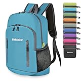 Bekahizar Faltbarer Rucksack Leicht Klein Wanderrucksack 20L Reiserucksack Tagesrucksack Tasche für Männer Frauen Jugendliche Outdoor Wandern Reisen (blau)