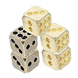 ibasenice 5 Stück Kupfer Würfel Kleine Metallspielwürfel Spielwürfel Deko Würfel für Bar Zuhause Party Robust und Kompakt Geeignet für Indoor und Outdoor Spiele Zufällige