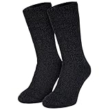 Black Snake® Damen 'Fleecy' Kuschelsocken Thermo Flausch Strümpfe weiche Haussocken mit TOG Wert 2.3 - Anthrazit - OneSize