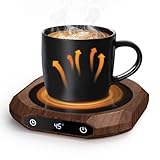 Kaffeewärmer,Elektrischer Kaffeewärmer für den Schreibtisch mit 3 Temperatureinstellungen，Becherwärmer für Getränke, Drinks, Tee, geeignet für Büro und Zuhause (Braun)