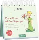Postkartenkalender Man sieht nur mit dem Herzen gut 2026: Die schönsten Gedanken und Zitate von Antoine de Saint-Exupéry | Wochenkalender 2026, 53 Postkarten für kleine Prinz Fans