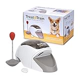 PetSafe Treat & Train Belohnungs-Ferntrainer für Hunde, Ferngesteuerte Leckerli-Ausgabe zur Belohnung, 30 Meter Reichweite, Weiß, Grau