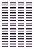 Aufkleber: 25x15 mm, 36 Stück - Flagge - Asexual/Asexuelle Pride - LGBTQ - für Auto, Laptop und mehr