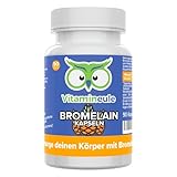 Bromelain Kapseln - hochdosiert 400 mg (960 F.I.P.) - bioaktiv & vegan - Produktion in Deutschland - ohne Zusatzstoffe & laborgeprüft - Enzym aus der Ananas - Vitamineule®