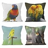 Nimvoya Leinen-Kissenbezüge Standardgröße mit Reißverschluss, Vintage-Stil, 45 x 45 cm, Löwen-Couch-Kissenbezüge für Wohnzimmer, Stretch-Couch-Kissenbezüge für Sektionalsofa, 4 Stück