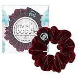 invisibobble Haargummi Rot Scrunchie Red Wine, Haargummis starker Halt für Mädchen & Damen, Scrunchies Samt Rot, designed im Herzen Münchens