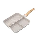 Divided-Grill Bratpfanne zum Zubereiten von Frühstück Multifunktional 3-in-1 Geteilte Skillet Antihaft-Grill Ei Bratpfanne Frühstück Spiegelei Steak Topf Multifunktional Skillet Küche Kochgeschirr