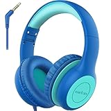 EarFun Kinder Kopfhörer, Kopfhörer Kinder mit Kabel, 85dB Lautstärkenbegrenzer, Audio-Sharing, Faltbare, Einstellbar, Stereo Sound, Over Ear Kinderkopfhörer für Schule/Tablet/PC, Blau