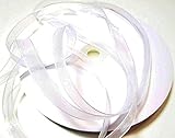 CaPiSo 6mm Organzaband Schleifenband Geschenkband Organza Hochzeit Weihnachten Dekoration Dekoartikel (Weiss, 100m)