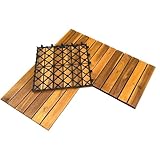 BURI 3qm Holzfliesen Balkonfliesen Holz Fliesen 30x30 cm -...