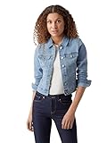 VERO MODA Damen VMLUNA LS Slim DNM Jacket Mix GA NO 10279492, Light Blue Denim, S