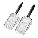 Bodensieb für Gartenarbeit (2er-Pack) - 3,8 mm und 5 mm Maschen, robustes Metallsieb für Schmutz, Felsen, Kompost und Sand, langlebiges Gartenwerkzeug für Landschaftsbau und Blumenerde