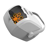 FUNOMOCYA Automatische Seifenblasenmaschine mit Griff Langlebiger Seifenblasenbläser In Weiß Grau Tragbar für Kindergeburtstag Bühne und Hochzeit