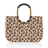 reisenthel loopshopper L frame leo macchiato – Stabile Tasche mit praktischen Fächern aus recycelten PET-Flaschen – Charmantes und wasserabweisendes Design gold