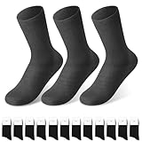 soxport 12 Paar Socken Herren Damen, Baumwollsocken Unisex Atmungsaktive Sportsocken,Komfort Business Socken,Freizeitsocken (Schwarz *12,39-42)