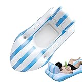 syayw Schwimmer für Erwachsene, aufblasbare schwimmende Hängematte für Wasser – Komfortbank mit Getränkehalter für Entspannung, Wassersport, Reisen, See, Garten und Urlaub
